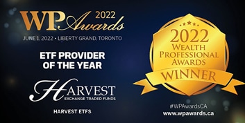 Harvest ETFs Wins Prestigious Award at Wealth Professional Awards